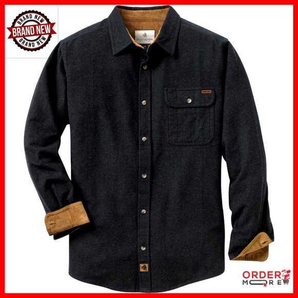 Men's Relaxed Fit Long Sleeve Cotton Flannel Button Down Shirt